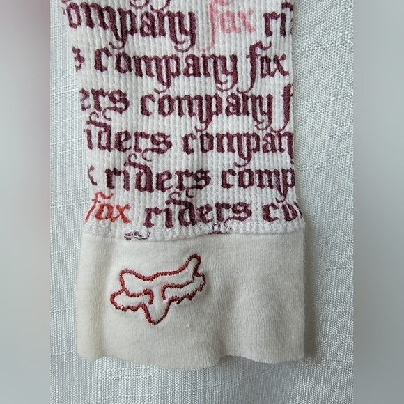 Fox  Vintage Y2K  Logo Waffle Longsleeve Top - Picture 5 of 11